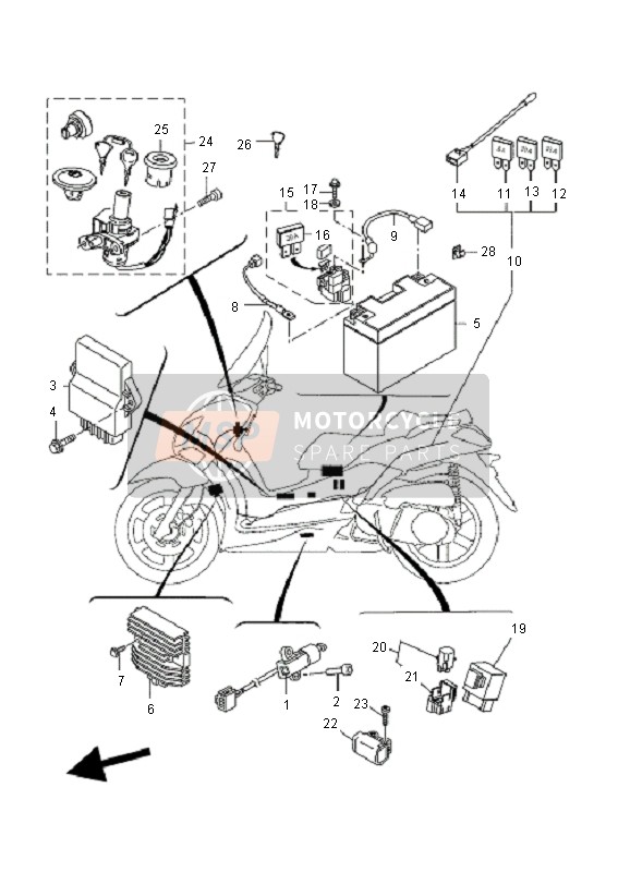 Yamaha VP250 X-CITY 2010 ELEKTRISCH 1 für ein 2010 Yamaha VP250 X-CITY